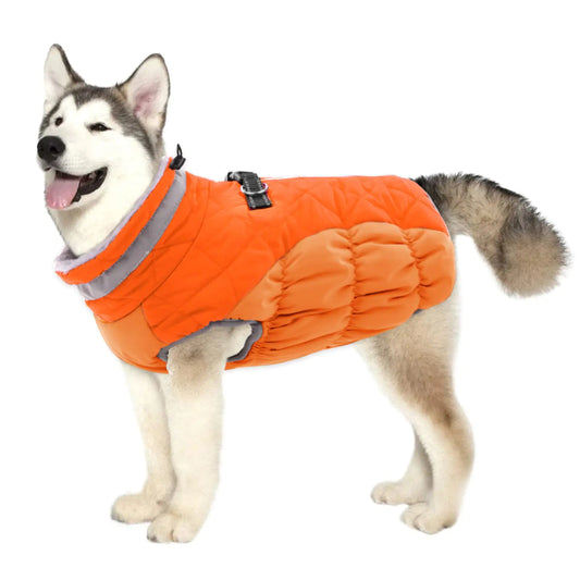 Lelepet Warm Dog Winter Coat Dog Coat Dog Cold Weather Coats Windproof Reflective Turtleneck Fleece Dog Jacket with Harness Thick Dog Fleece Vest XXXL Dog Coat Dog Coats for Small Medium Large Dogs