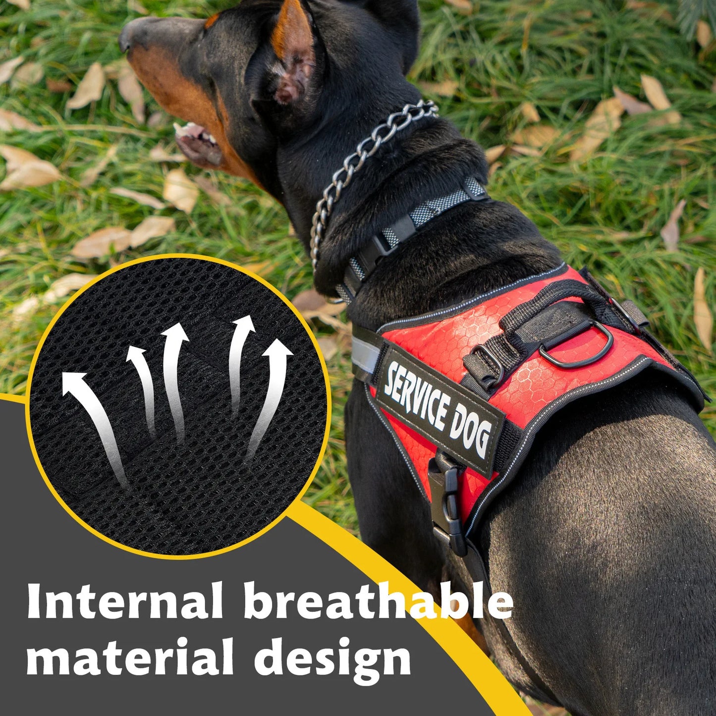 Adjustable Reflective Harness for Large Dogs & Bulldogs
