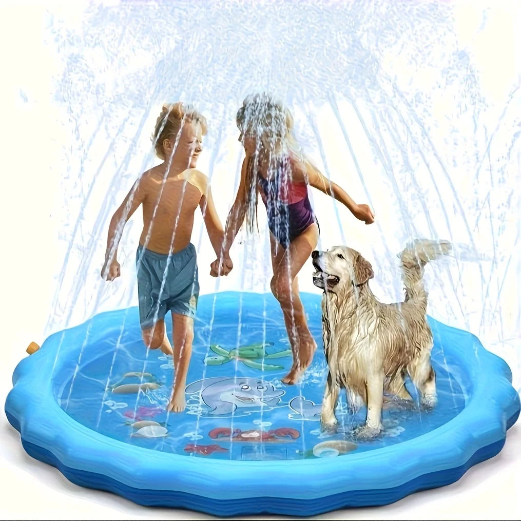Heavy-duty Outdoor Pet Bath Basin with Water Spray Function - Anti-slip Dog Water Play Cooling, water spraying, and ice cooling