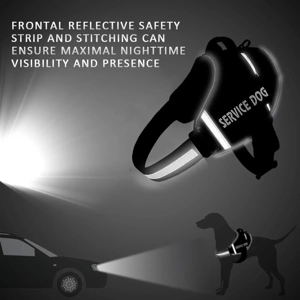 Adjustable Reflective Harness for Large Dogs & Bulldogs